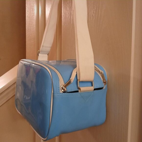 Retro Y2K Clear, Blue, and White Sony Sports Pack Camera Bag w Adjustable Strap - Picture 6 of 8